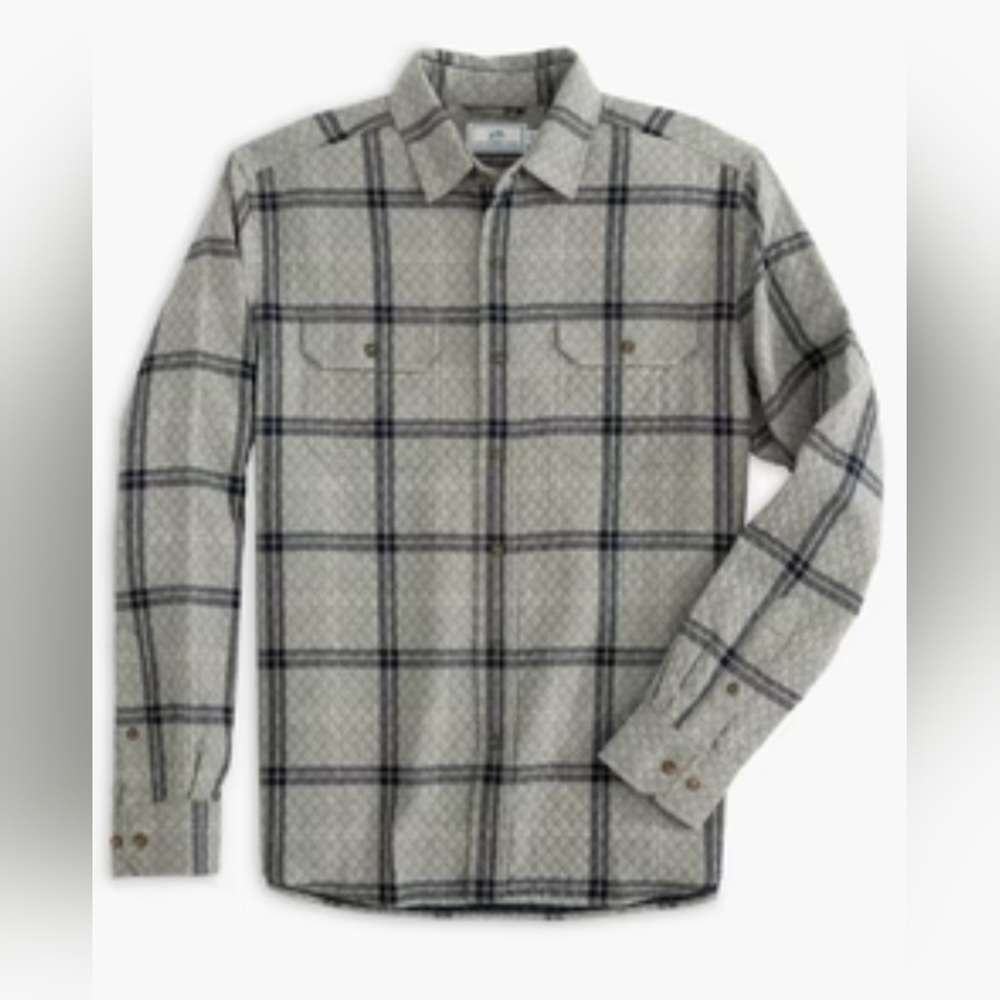 Southern Tide‎ Men's Quilted Overshirt Ellison Steel Heather Gray Size Small